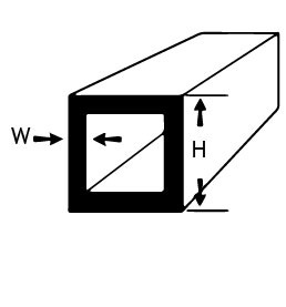 Square section: width, height and wall